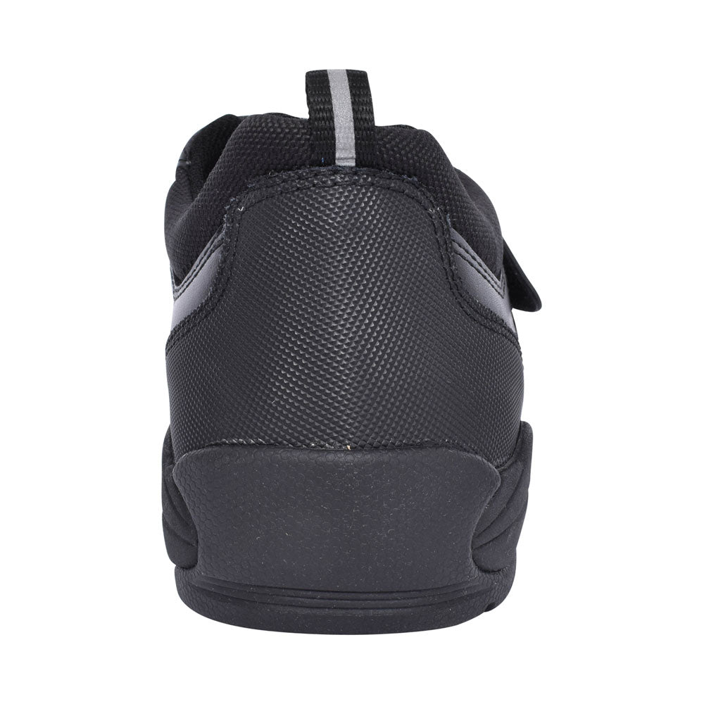 Strike Black Leather Velcro Shoe For Boys In Kids G Fit