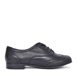 Matilda Laced M Fit Brogue Shoe For Girls In Blk Leather