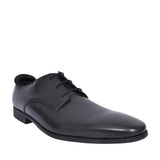 Academy Black Leather Laced Shoe For Boys In Kids F Fit