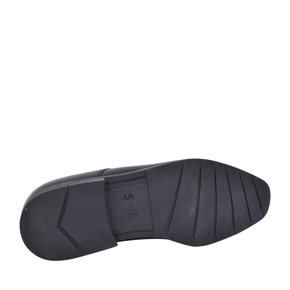 Academy Black Leather Laced Shoe For Boys In Kids F Fit