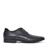 Tailor Black Leather Laced Brogue Shoe For Boys In Kids F Fit