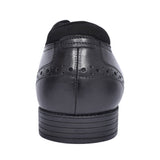 Tailor Black Leather Laced Brogue Shoe For Boys In Kids F Fit