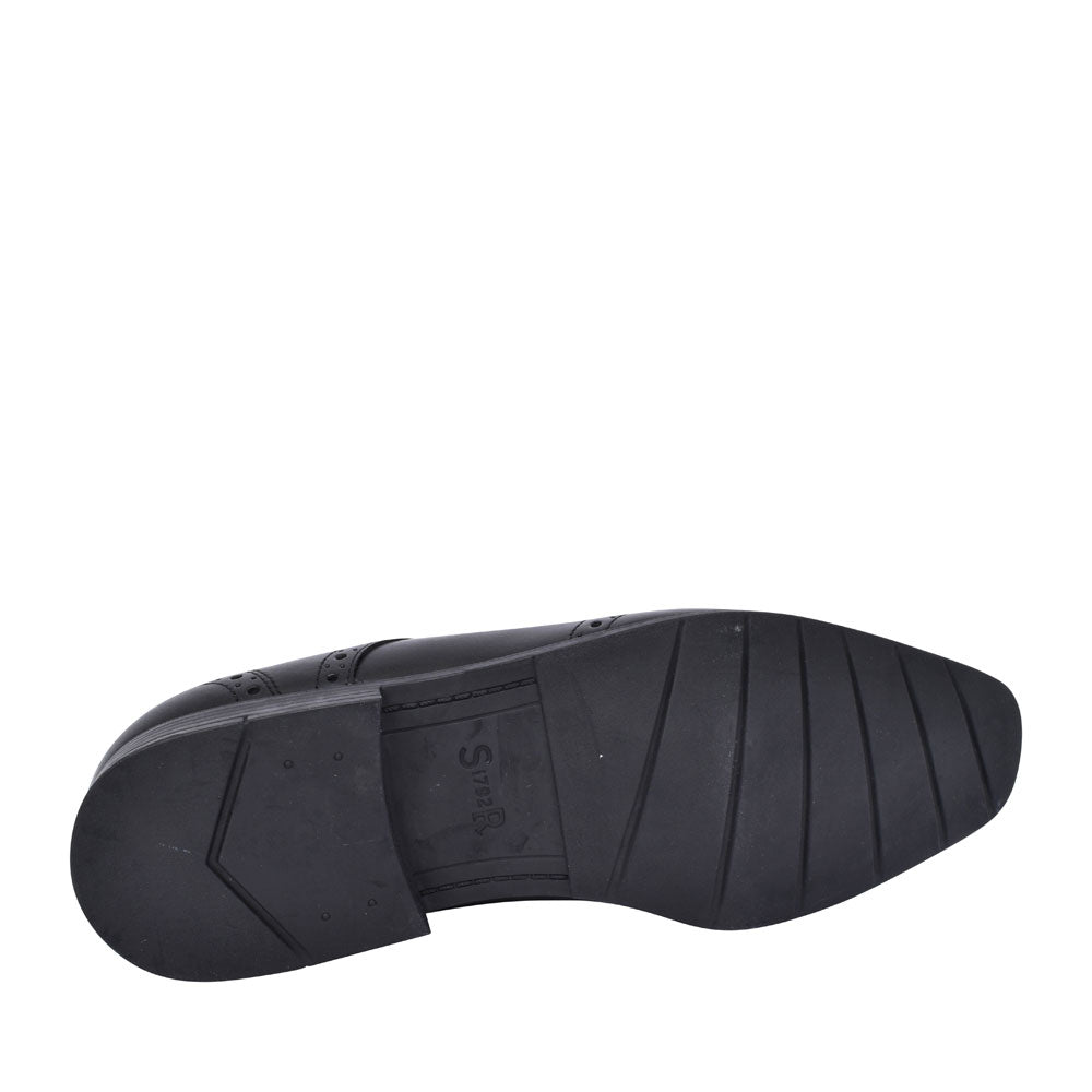 Tailor Black Leather Laced Brogue Shoe For Boys In Kids F Fit