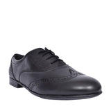 Matilda Laced W Fit Brogue Shoe For Girls In Blk Leather
