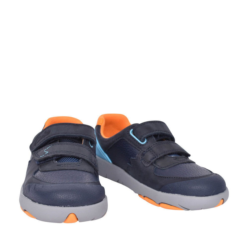 Rex Quest Navy Combi Velcro Shoe For Boys In Kids F Fit