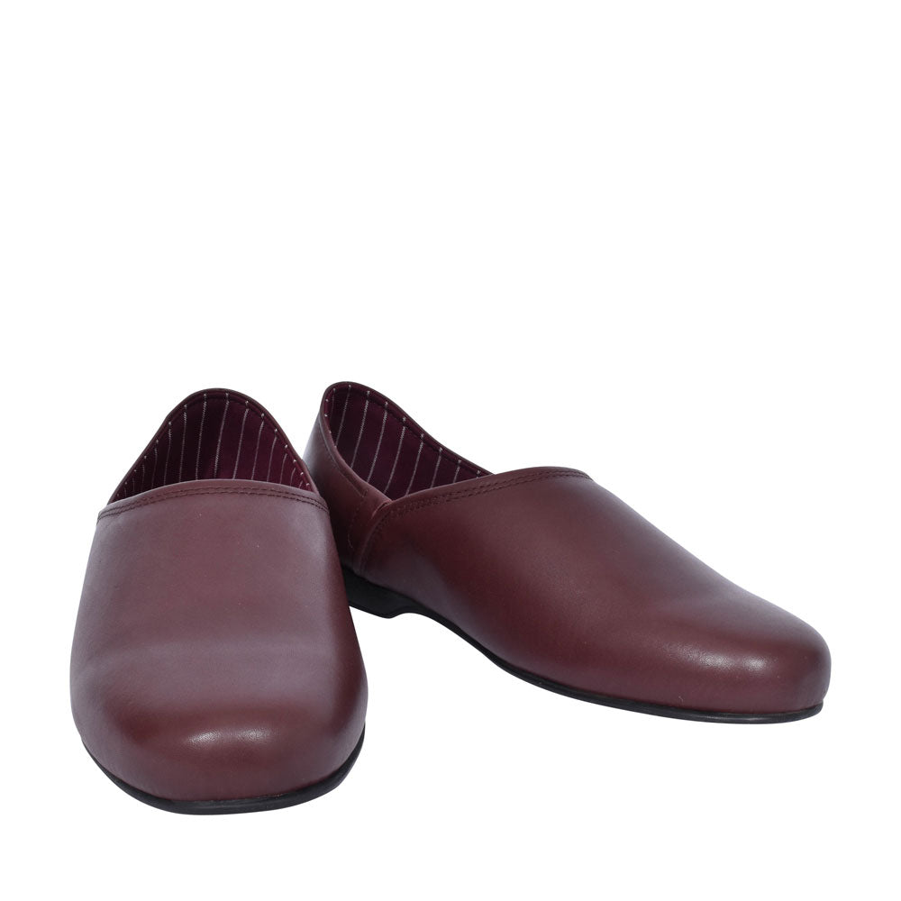Harston Elite Leather G Fit Slipper For Men In Burgandy