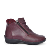 Stoke Extra Wide 2v Ankle Boot For Ladies In Burgandy