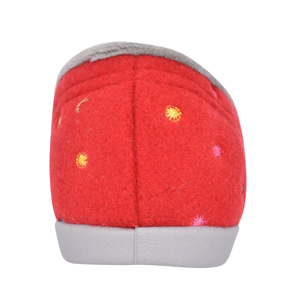 Ballerina Wide Fit Polka Dot Slipper For Ladies In Red