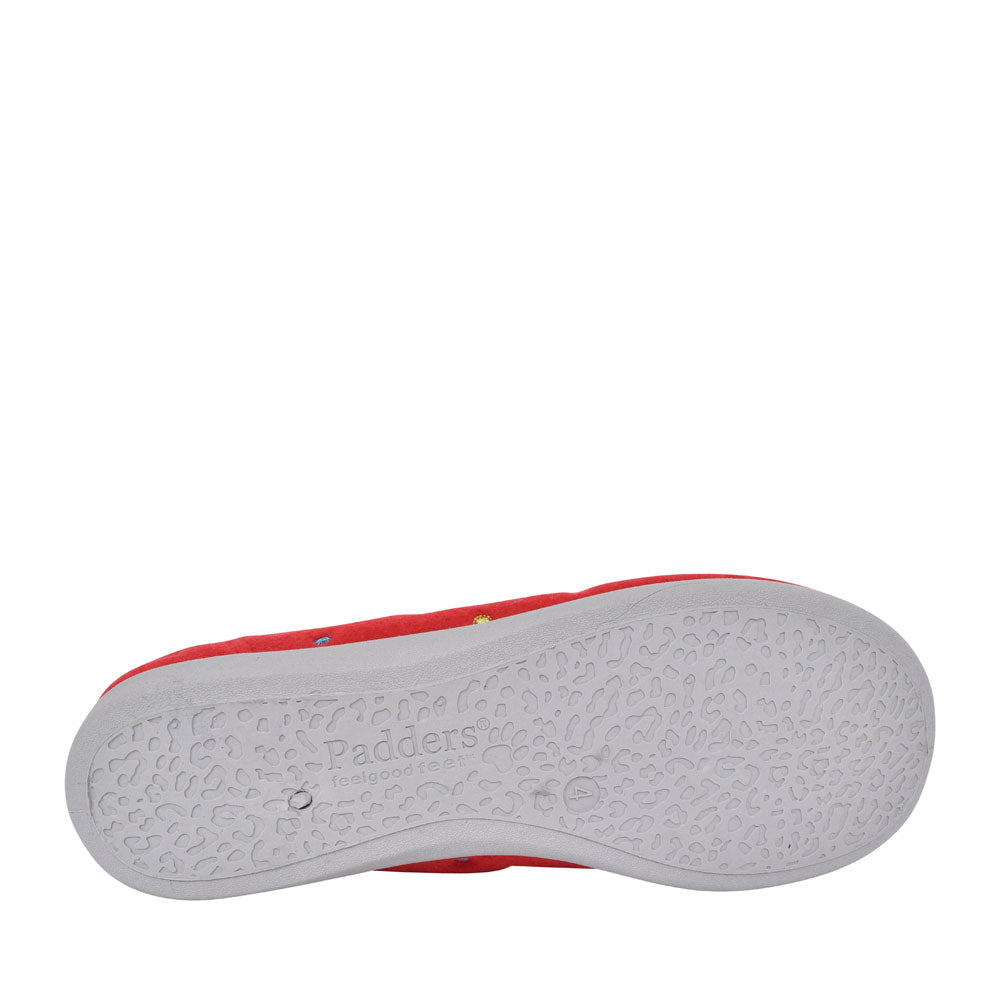 Ballerina Wide Fit Polka Dot Slipper For Ladies In Red