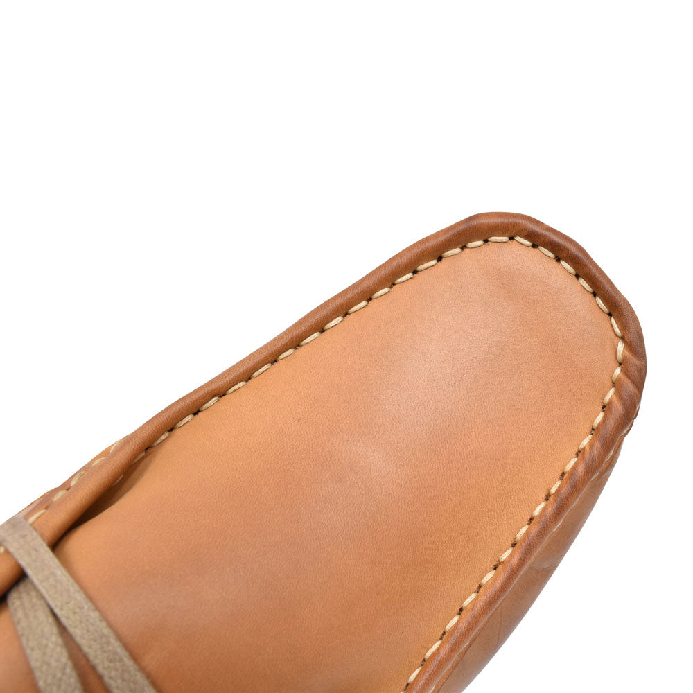 Event Casual Laced Moccasin Shoe For Men In Tan