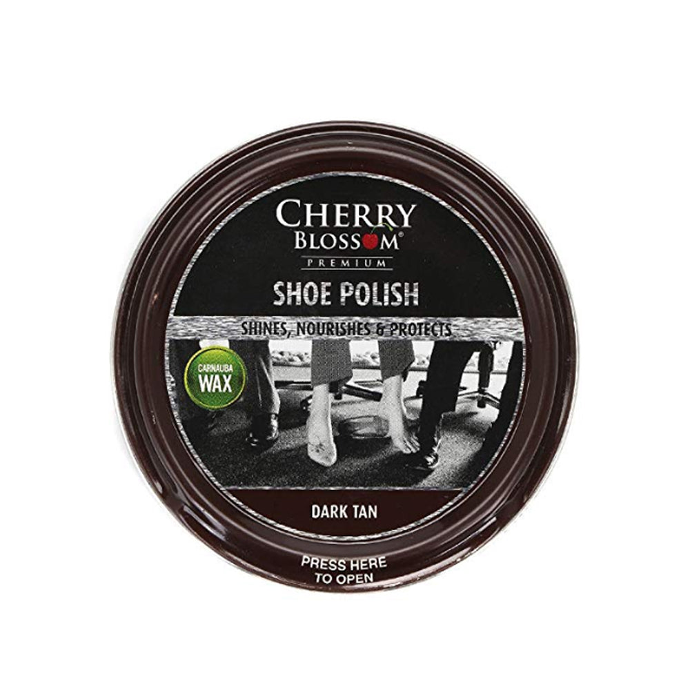 Traditional Paste Polish Tin For Leather Shoes 50ml In Dark Tan