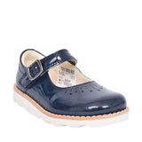 Girls Toddler Crown Jump Navy Patent Leather  Shoe In Kids F Fit