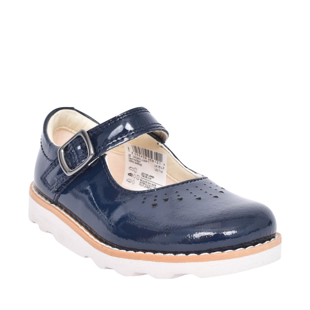 Girls Toddler Crown Jump Navy Patent Leather  Shoe In Kids F Fit