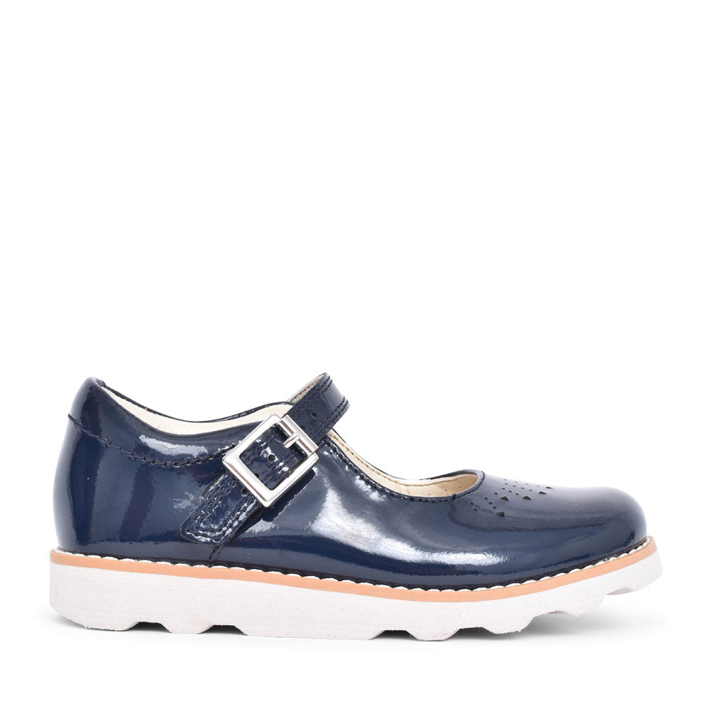 Girls Toddler Crown Jump Navy Patent Leather Shoe In Kids F Fit