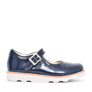 Girls Toddler Crown Jump Navy Patent Leather Shoe In Kids F Fit