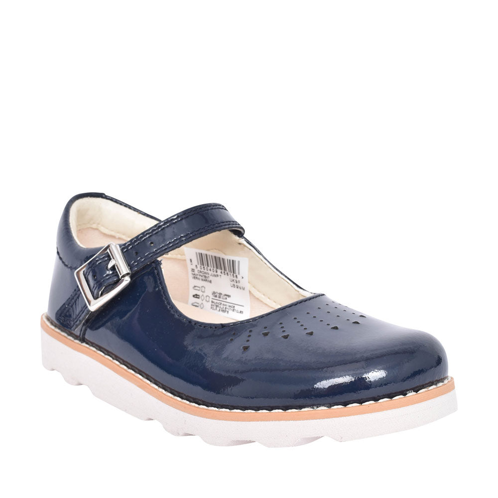 Girls Toddler Crown Jump Navy Patent Leather Shoe In Kids F Fit
