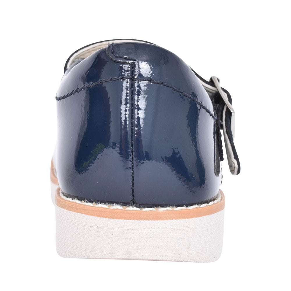 Girls Toddler Crown Jump Navy Patent Leather Shoe In Kids F Fit