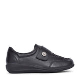 Ladies 68182d  Royston 2v Wide Fit Casual Velcro Shoe In Black