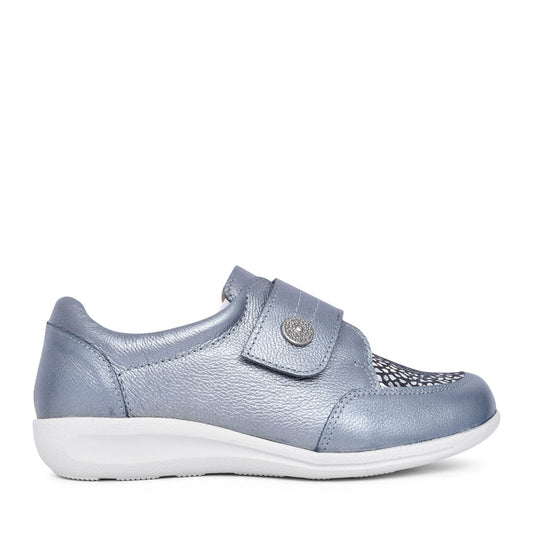 Ladies Royston 68182 2v Velcro Shoe In Blue