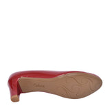 Ladies 400 Medium Heel Patent Court Shoe In Red