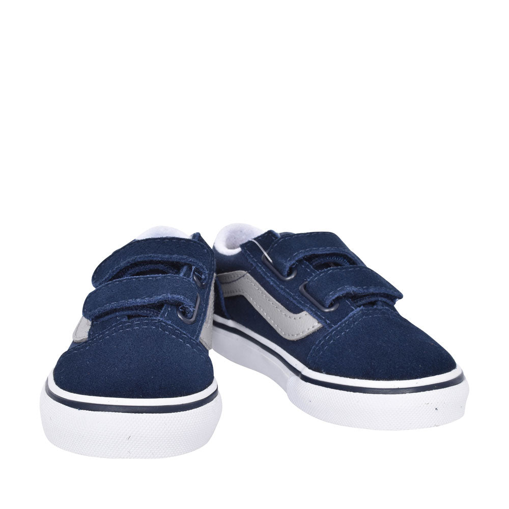 Boys Old Skool V Casual Double Velcro Trainer In Navy