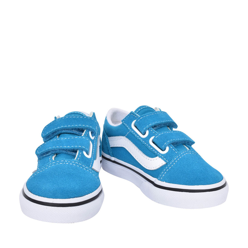 Boys Old Skool V Casual Double Velcro Trainer In Blue