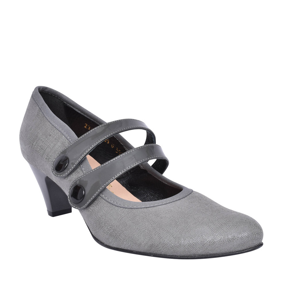 Ladies 5536 G-fit Mary Jane Court Shoe In Grey