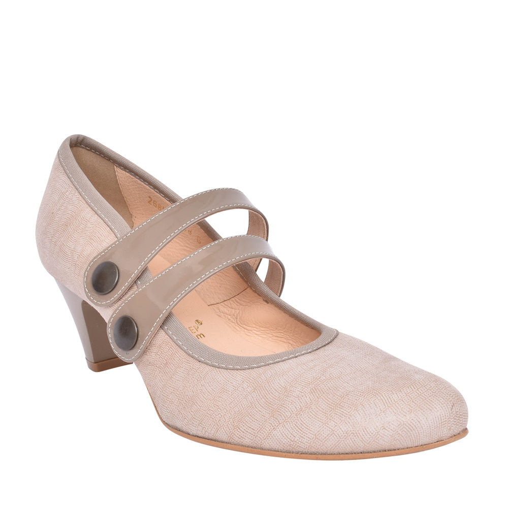 Ladies 5536 G-fit Mary Jane Court Shoe In Beige