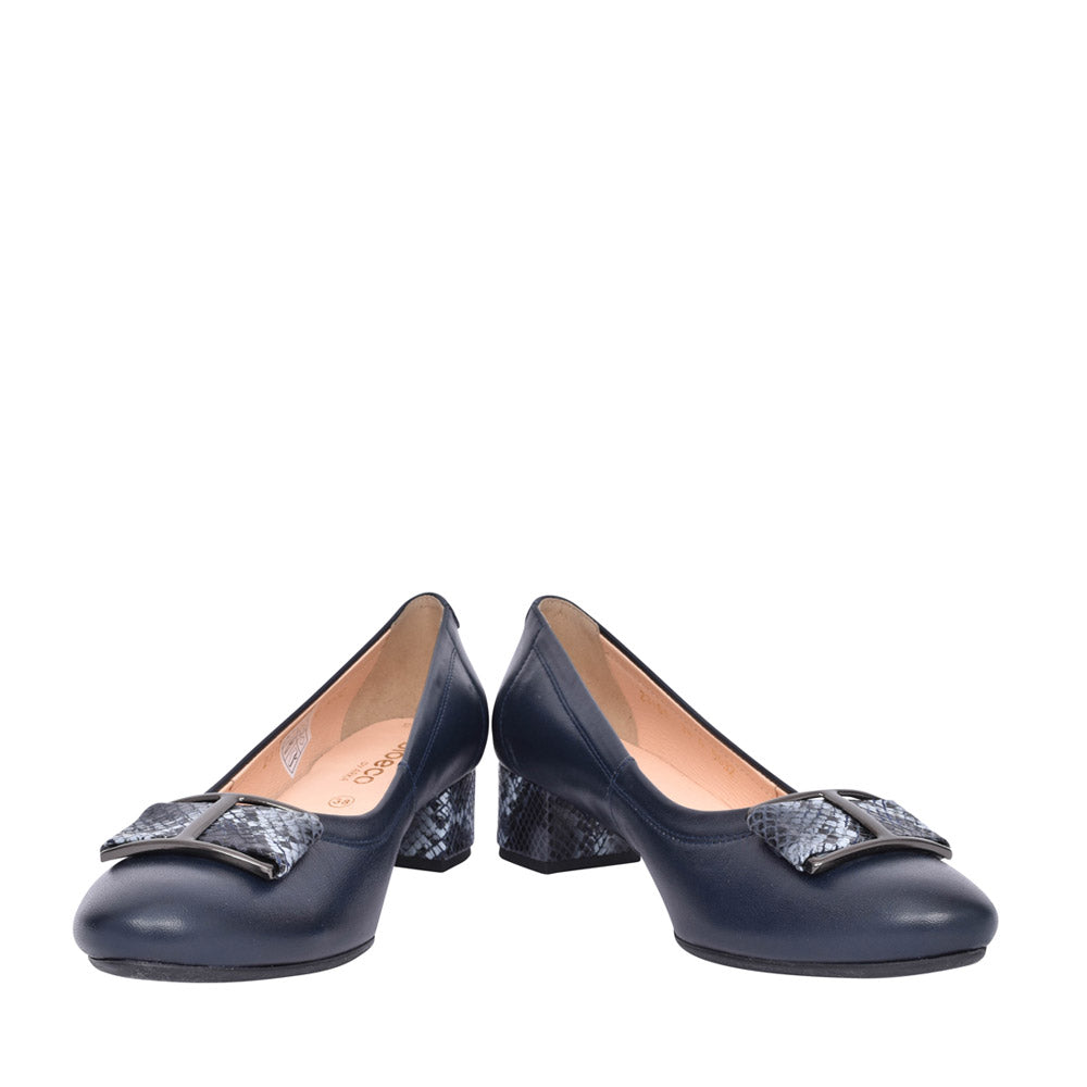Ladies 5632 G-fit Low Heel Court Shoe In Navy