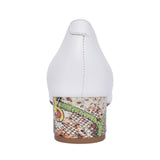 Ladies 5632 G-fit Low Heel Court Shoe  In White