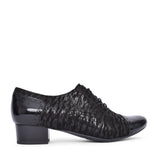 Ladies 1370 G-fit Quarter Brogue Shoe In Blk Patent