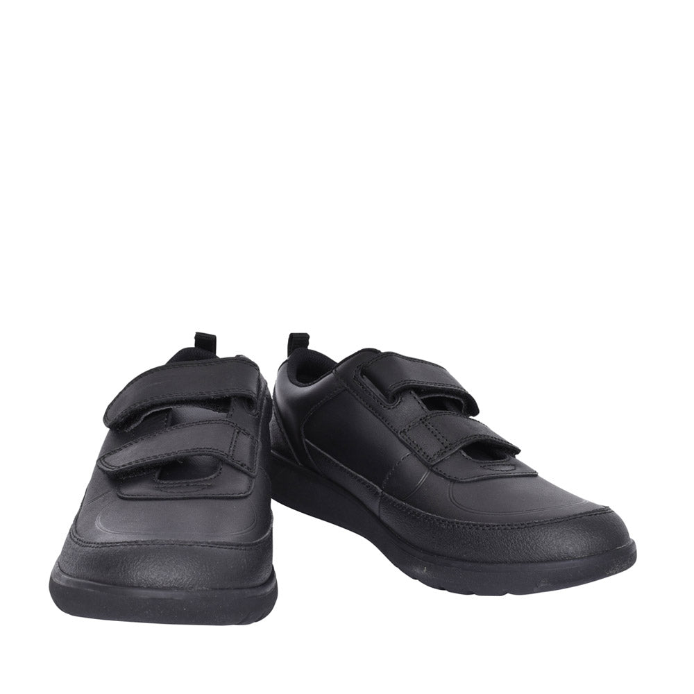 Boys Scape Flare Black Leather Velcro Shoe In Kids E Fit