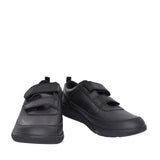 Boys Scape Flare Black Leather Velcro Shoe In Kids E Fit