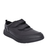 Boys Scape Flare Black Leather Velcro Shoe In Kids H Fit