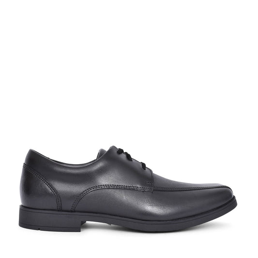Boys Scala Step Black Leather Laced Shoe In Kids G Fit