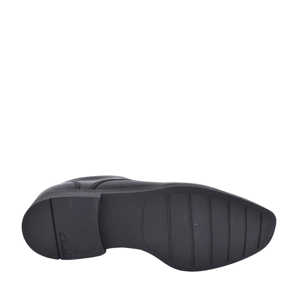 Boys Scala Step Black Leather Laced Shoe In Kids G Fit