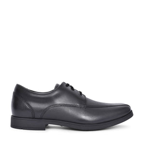 Boys Scala Step Black Leather Laced Shoe In Kids E Fit