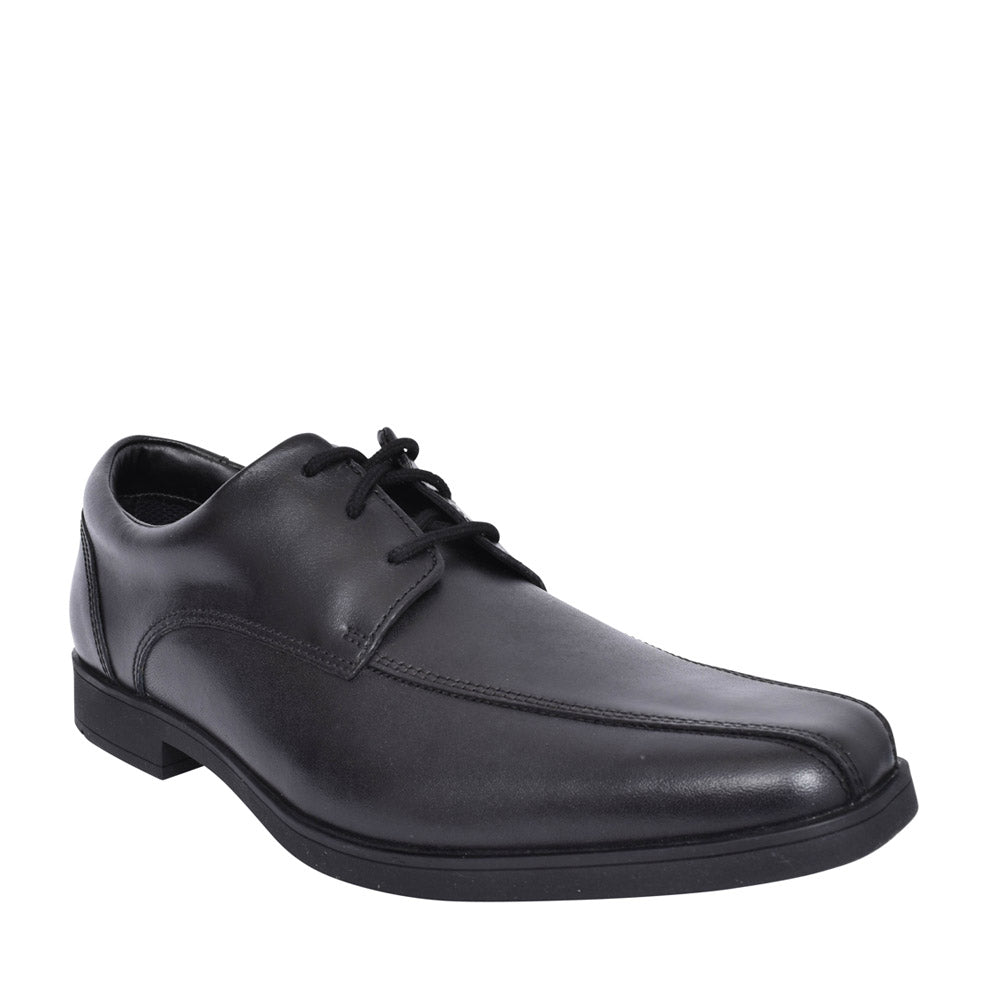 Boys Scala Step Black Leather Laced Shoe In Kids F Fit