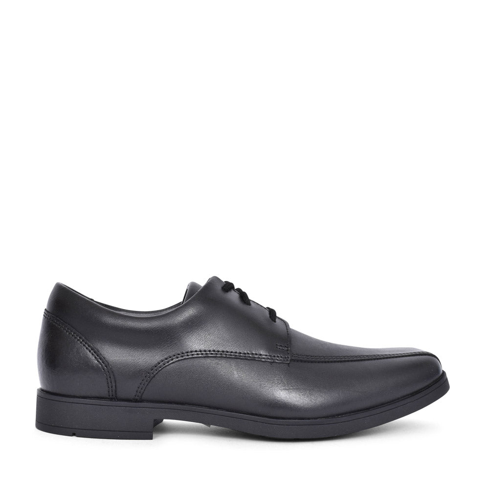 Boys Scala Step Black Leather Laced Shoe In Kids G Fit
