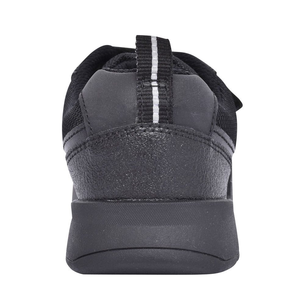 Boys Scooter Speed Black Leather Velcro Shoe In Kids F Fit
