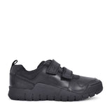 Boys Scooter Speed Black Leather Velcro Shoe In Kids G Fit