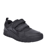 Boys Scooter Speed Black Leather Velcro Shoe In Kids G Fit