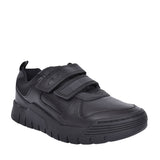 Boys Scooter Speed Black Leather Velcro Shoe In Kids H Fit