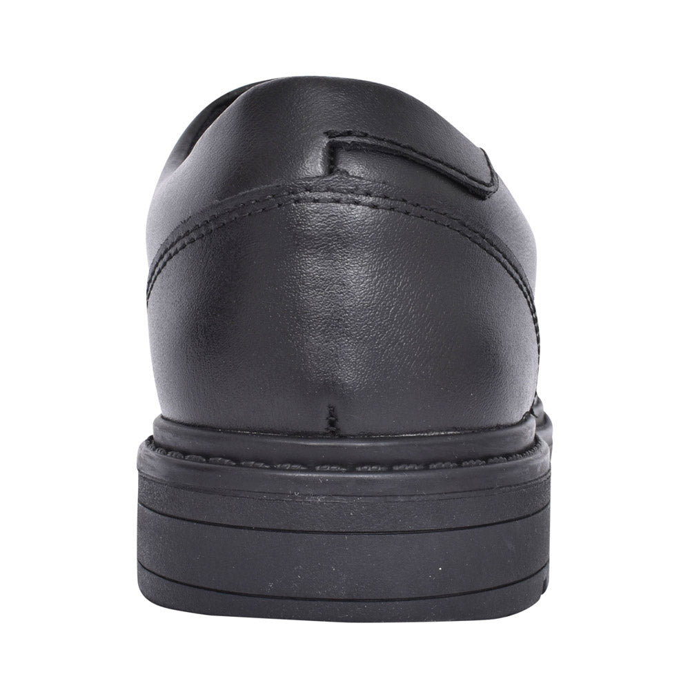 Boys Loxham Pace Black Leather Laced Shoe In Kids F Fit
