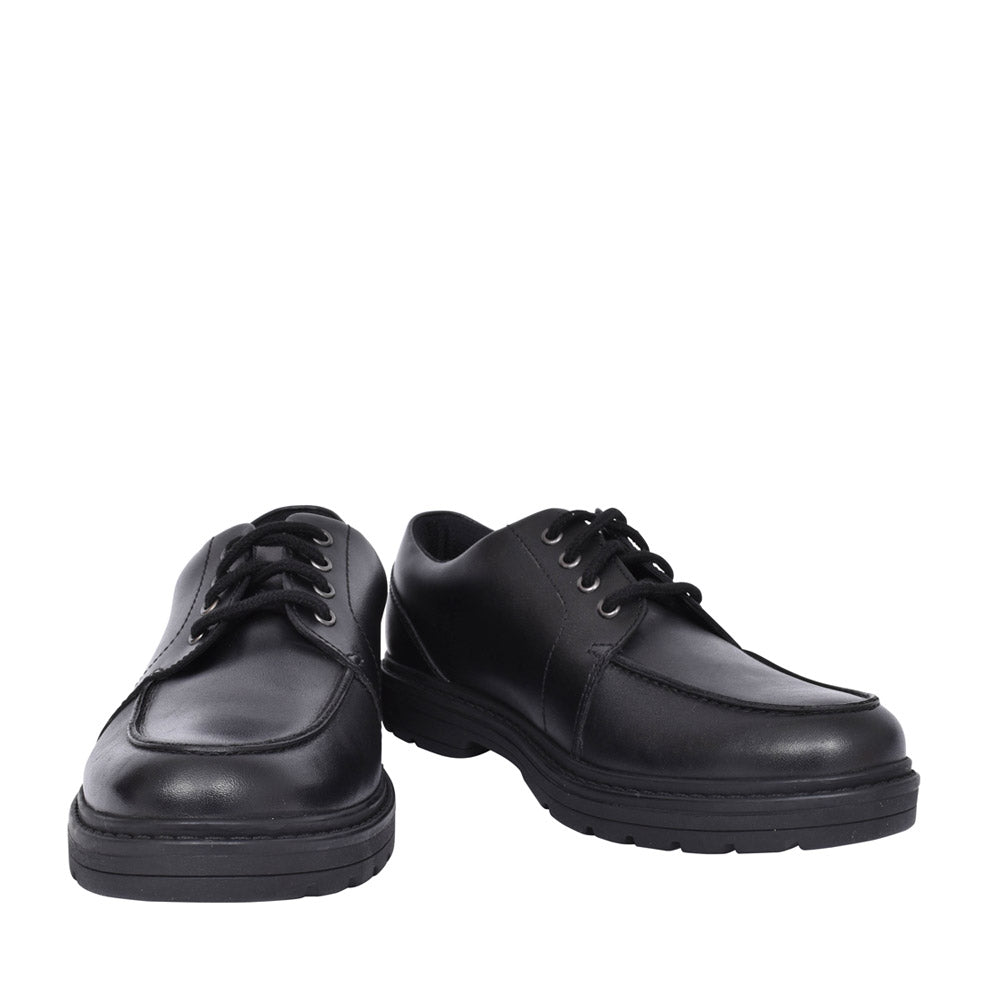Boys Loxham Pace Black Leather Laced Shoe In Kids F Fit