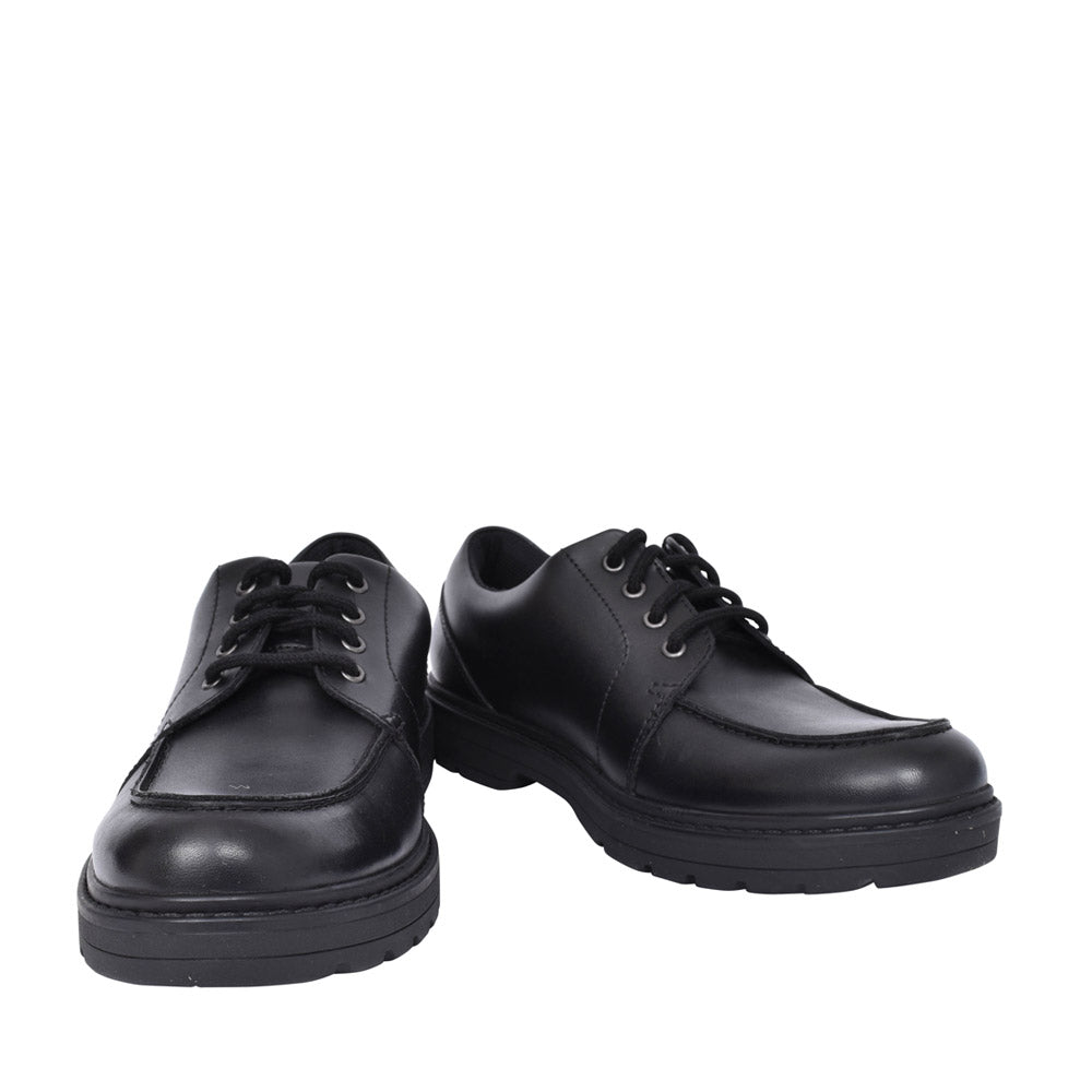Boys Loxham Pace Black Leather Laced Shoe In Kids G Fit