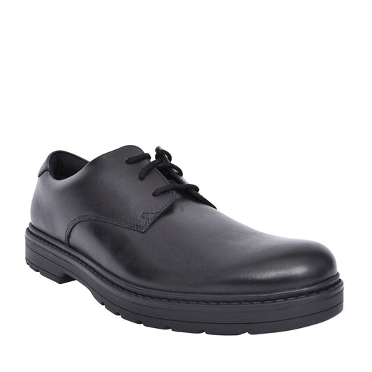 Boys Loxham Derby Black Leather Shoe In Kids G Fit