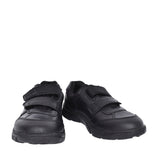 Boys Luke Black Leather Velcro Shoe In Kids F Fit