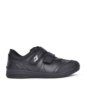 Boys Rocket Black Leather Shoe In Kids E Fit