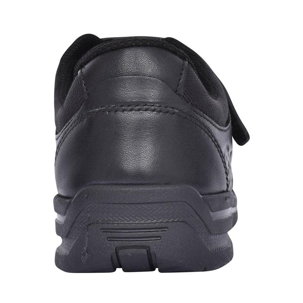 Boys Rocket Black Leather Shoe In Kids H Fit